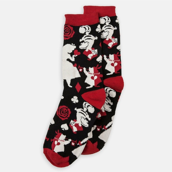 Disney Parks Vera Bradley Alice in Wonderland Dress Socks Rabbit Queen of Hearts - Picture 1 of 3